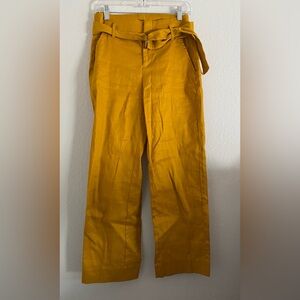 Banana Republic Linen Cotton Pants Yellow Gold Classic Boho Size 2P